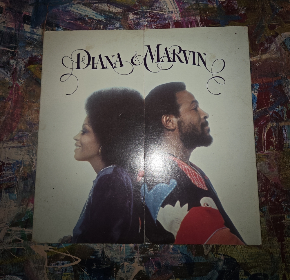 Diana & Marvin Vinyl Record Cover - White Background, Black Text